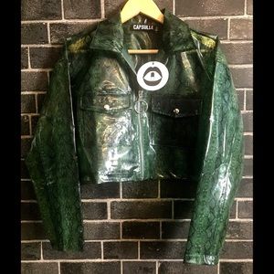 Green Vinyl Cropped Jacket